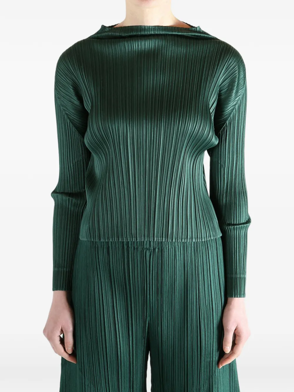 Pleats Please Issey Miyake Top met plooien Groen