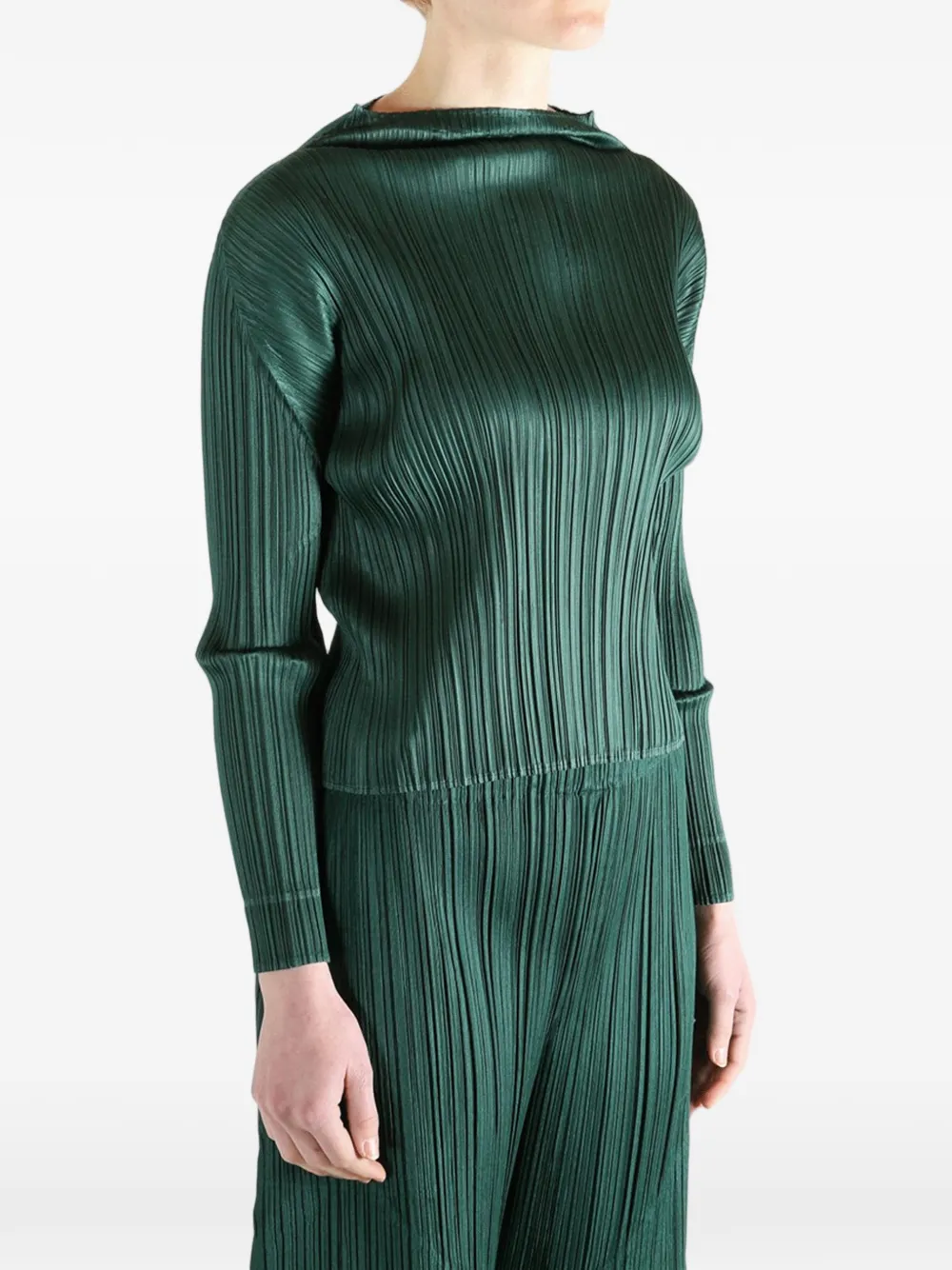 Pleats Please Issey Miyake Top met plooien Groen
