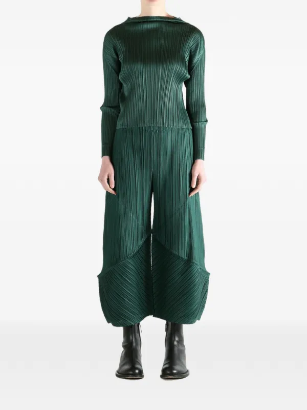 Pleats Please Issey Miyake Pleated Top | Green | FARFETCH PH