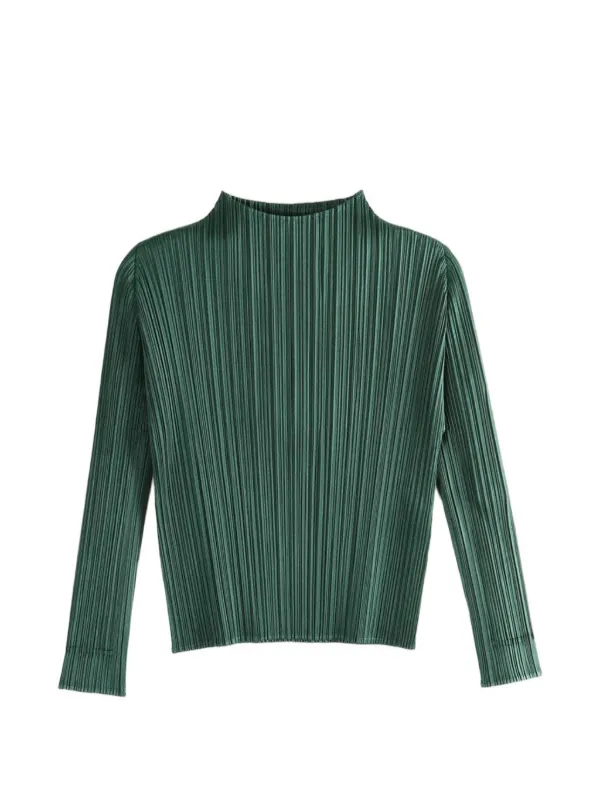 プリーツプリーズ　グリーン　トップス Pleats Please Issey Miyake プリーツ トップ | グリーン | FARFETCH JP