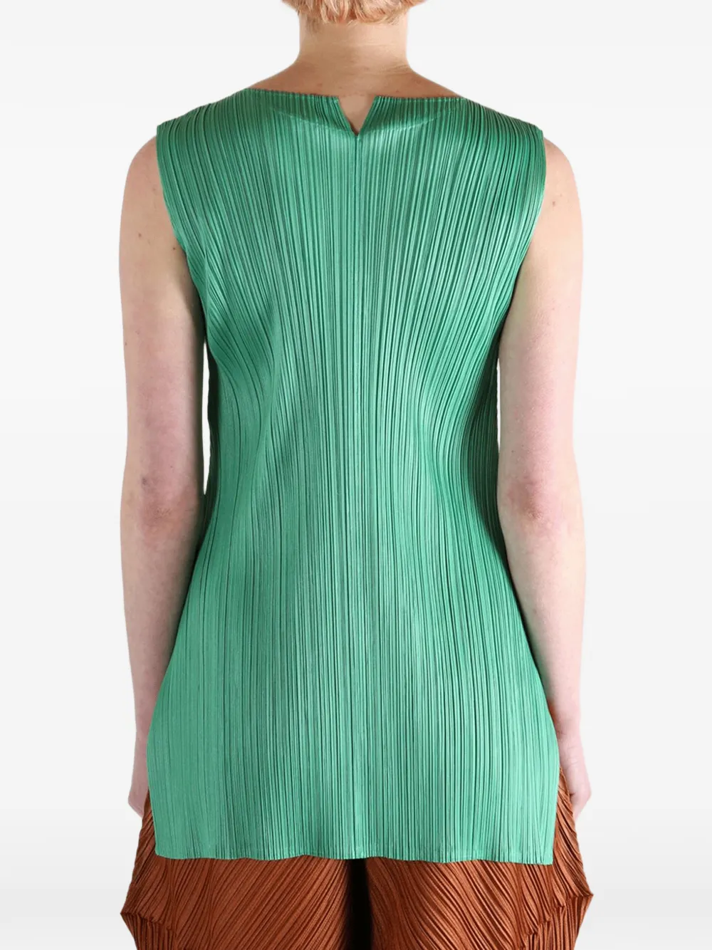 Pleats Please Issey Miyake Geplooide blouse Groen