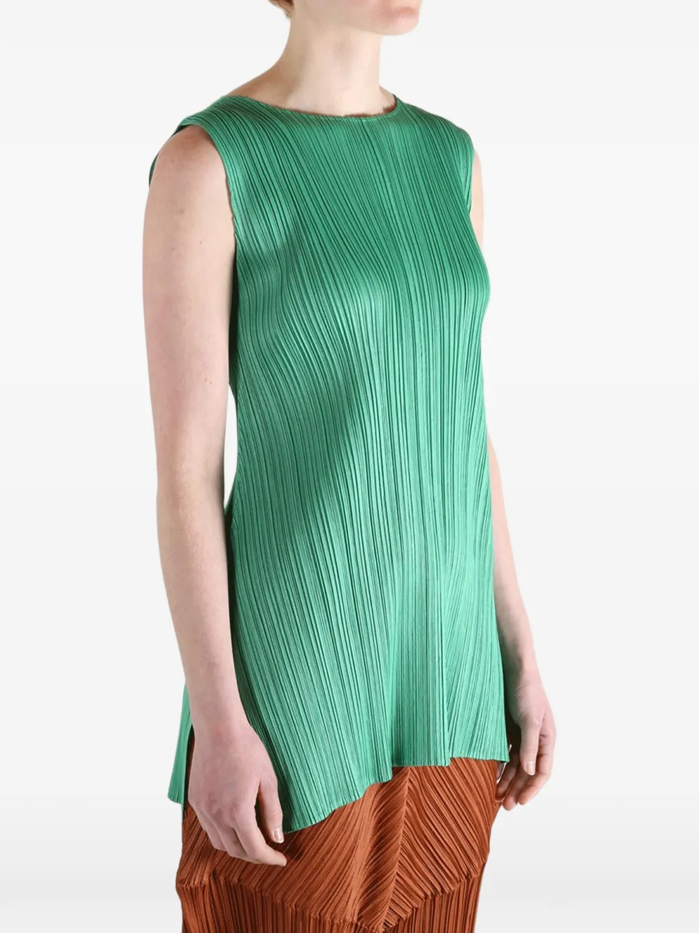 Pleats Please Issey Miyake Geplooide blouse Groen