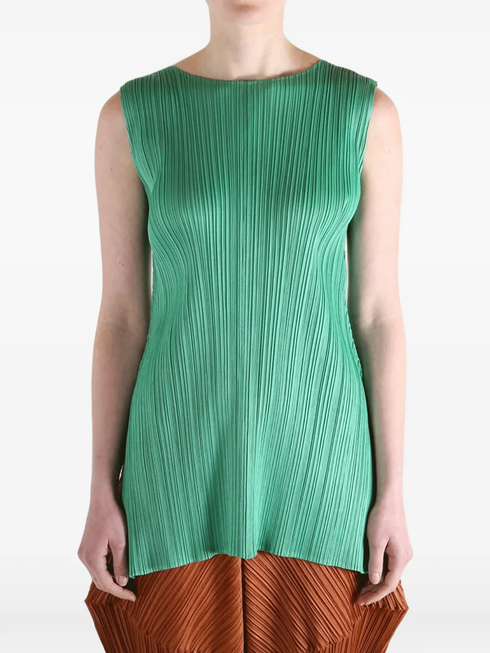 Pleats Please Issey Miyake Geplooide blouse Groen