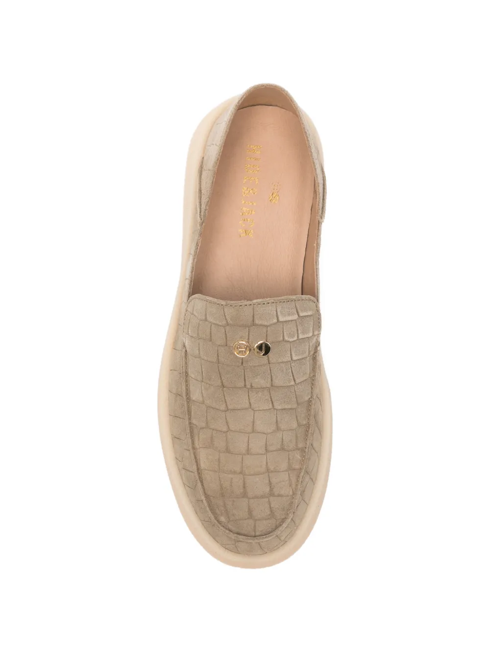 Hide&Jack croc-effect logo loafers Groen