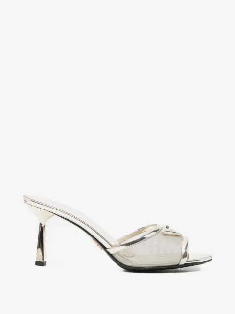 Prada metallic finish sandals