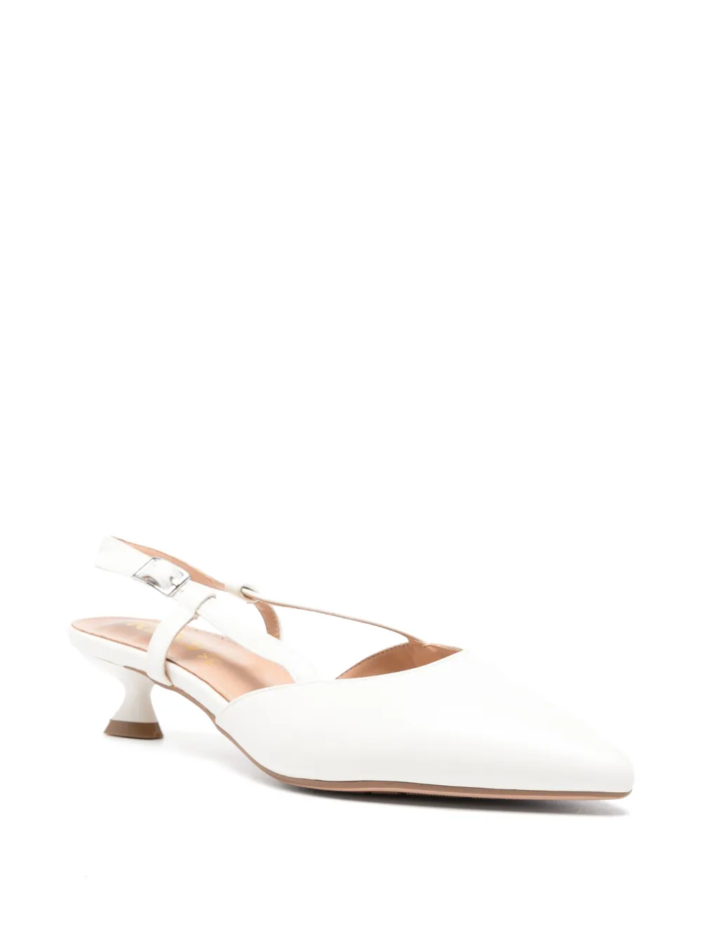 KEYS pointed-toe slingback pumps Wit