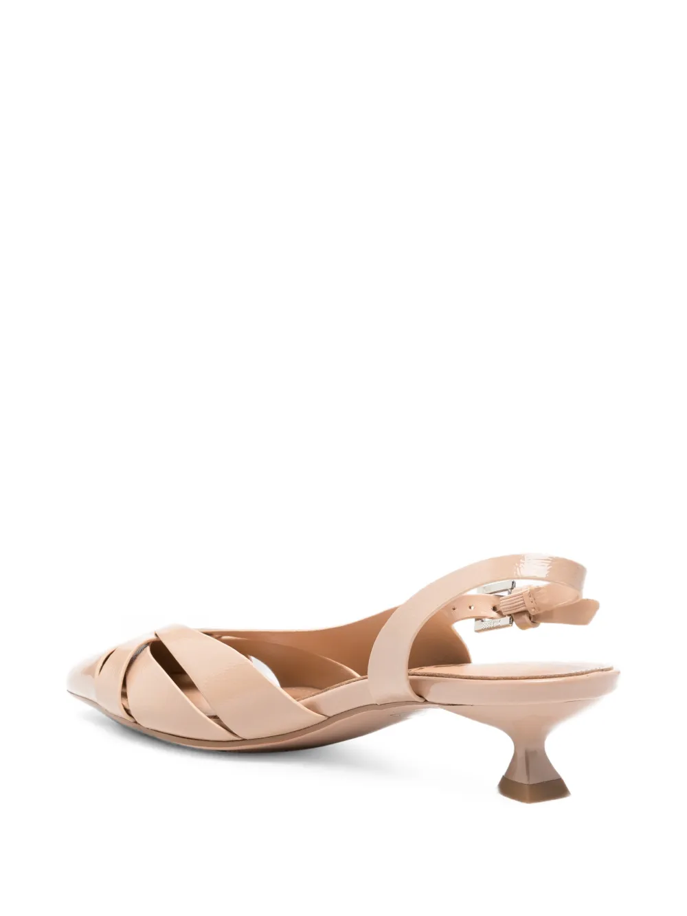 KEYS crossover-strap slingback pumps Beige
