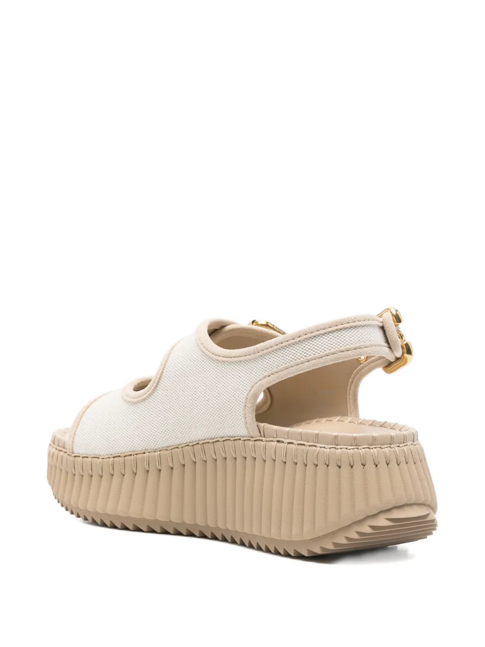 Chloé Nama buckle flatform sandals Beige