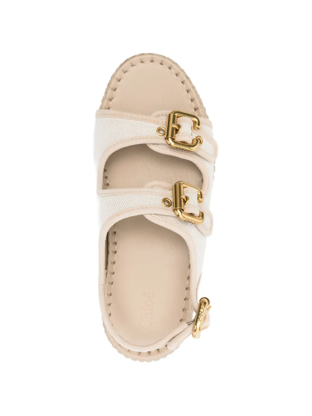 Chloé Nama buckle flatform sandals Beige