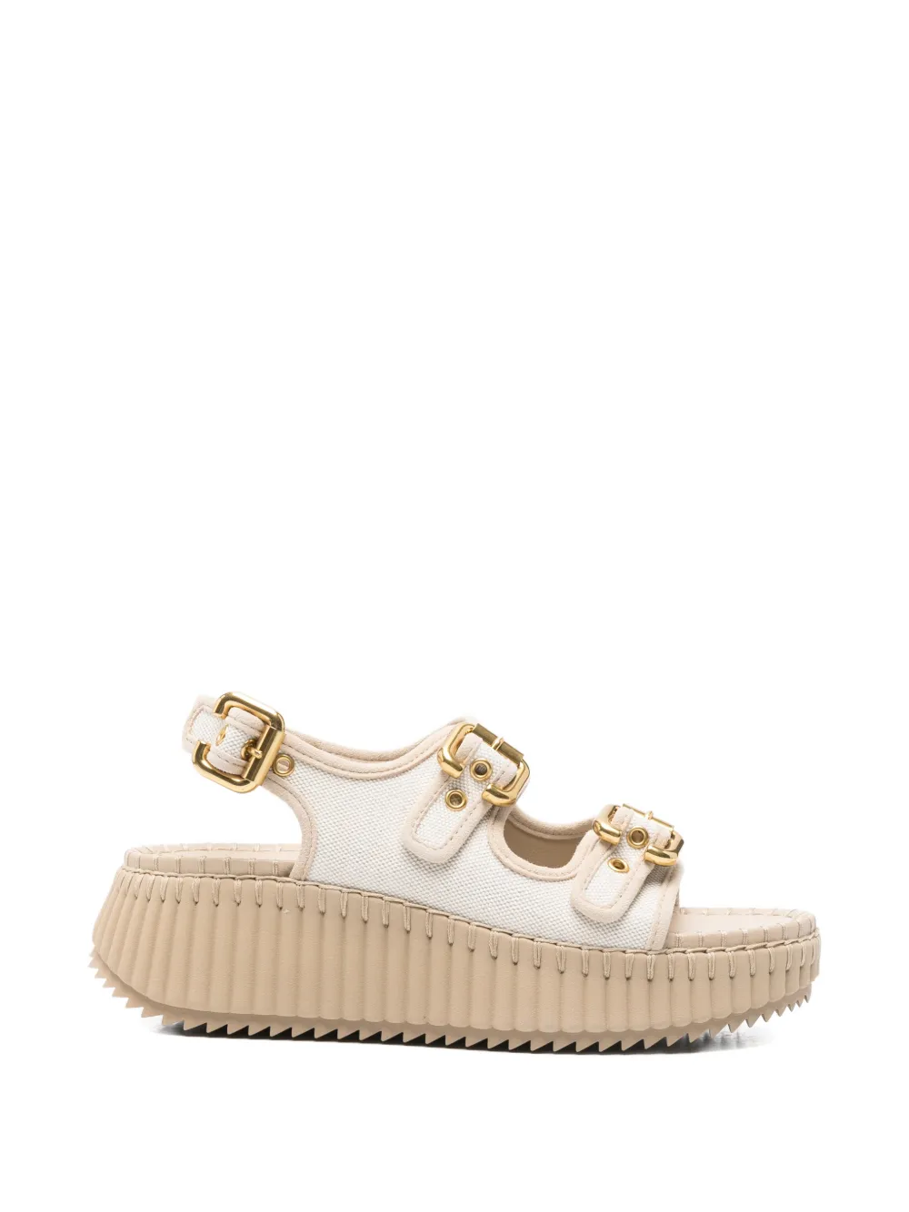 Chloé Nama buckle flatform sandals Beige