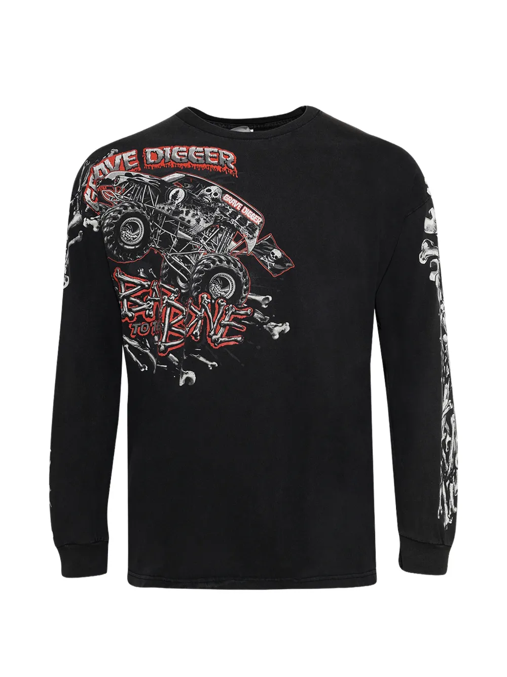 EARTHLING VIP grave digger printed long-sleeve t-shirt - Nero