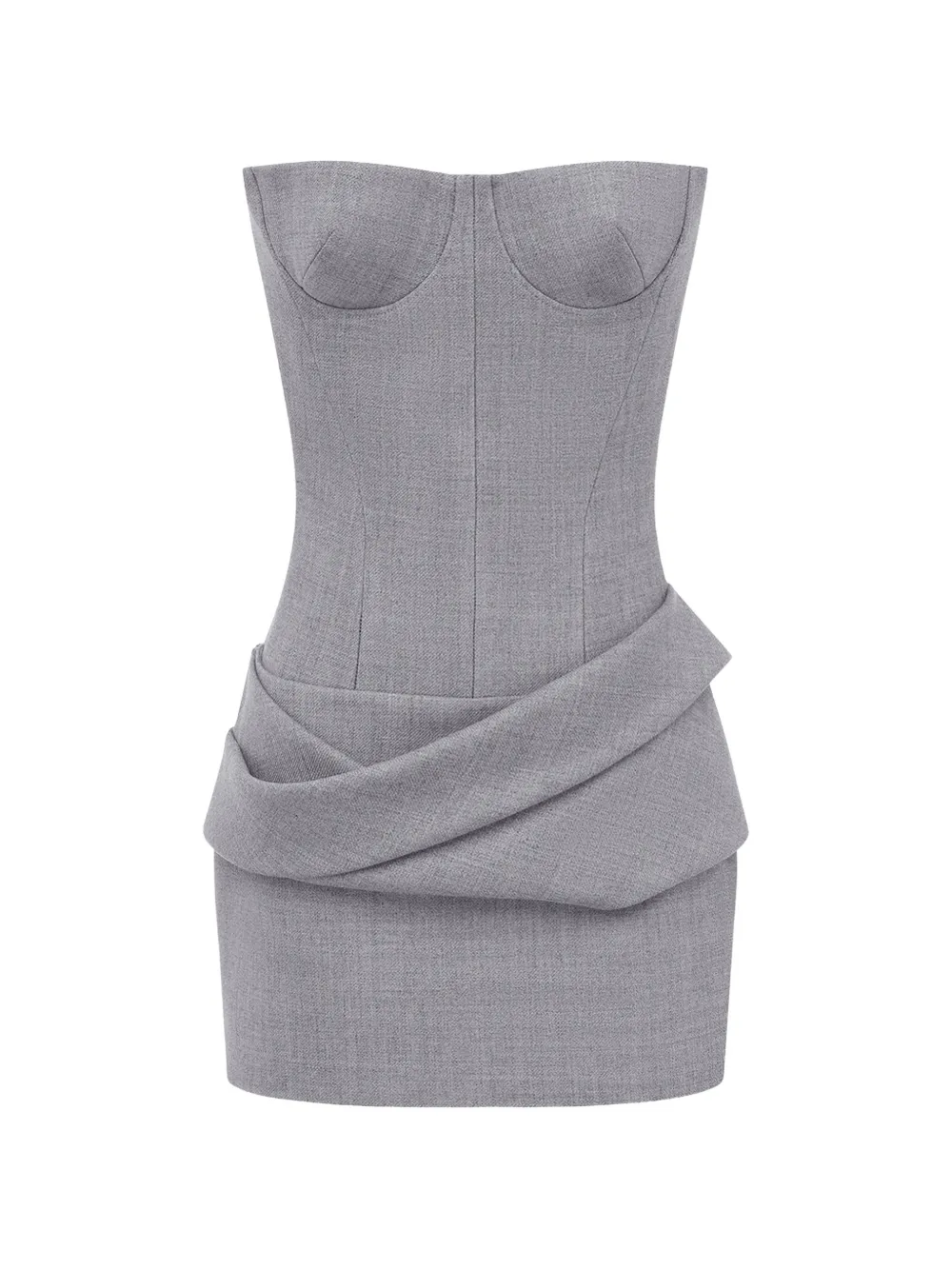 Alex Perry cupped draped mini dress - Grau