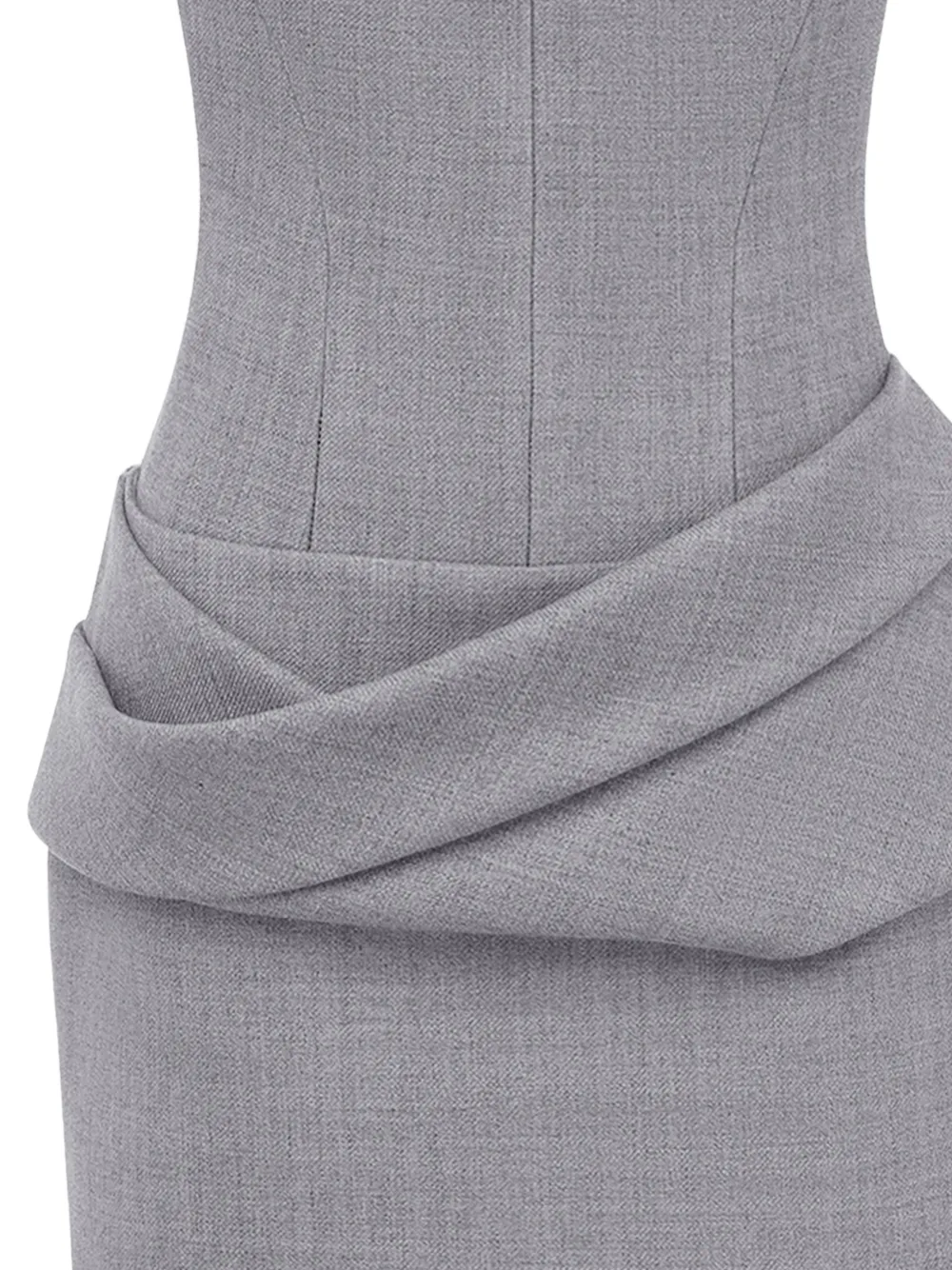  Alex Perry Vestido Corto Drapeado - Gris 