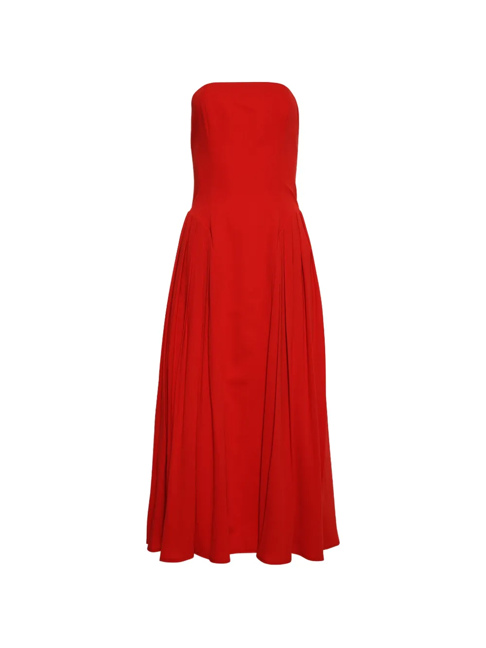 Florence & Fortitude Aria strapless pleated midi dress - Red