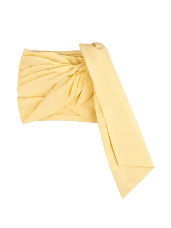Area Taffeta Knot Mini Skirt in Yellow