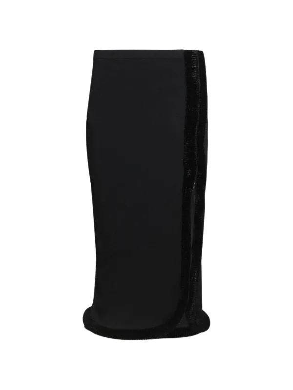 Diotima Castries Velvet-trim Skirt in Black