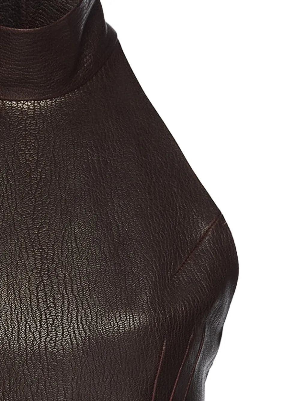  Magda Butrym High-neck Leather Top - Brown 