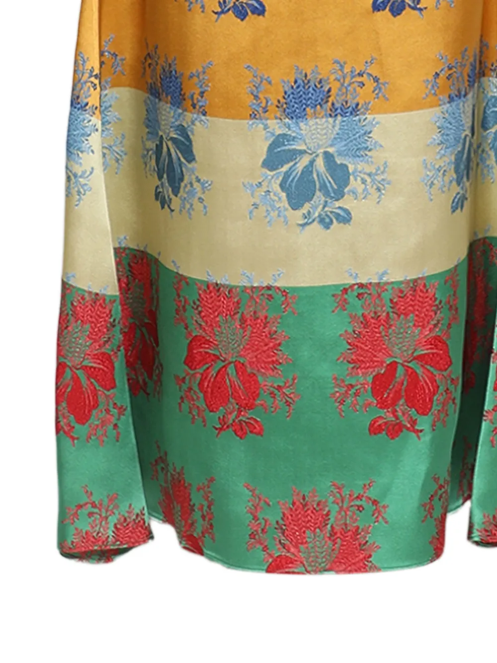  Rosie Assoulin Slippery When Wet Floral Striped Maxi Skirt - Orange 