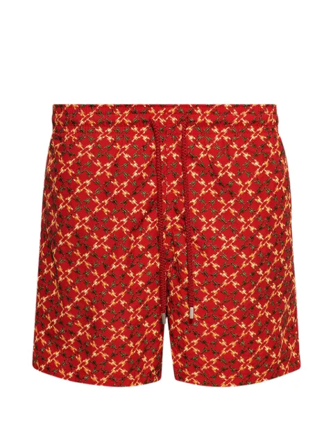 Vilebrequin embroidered homard pixel printed swim shorts