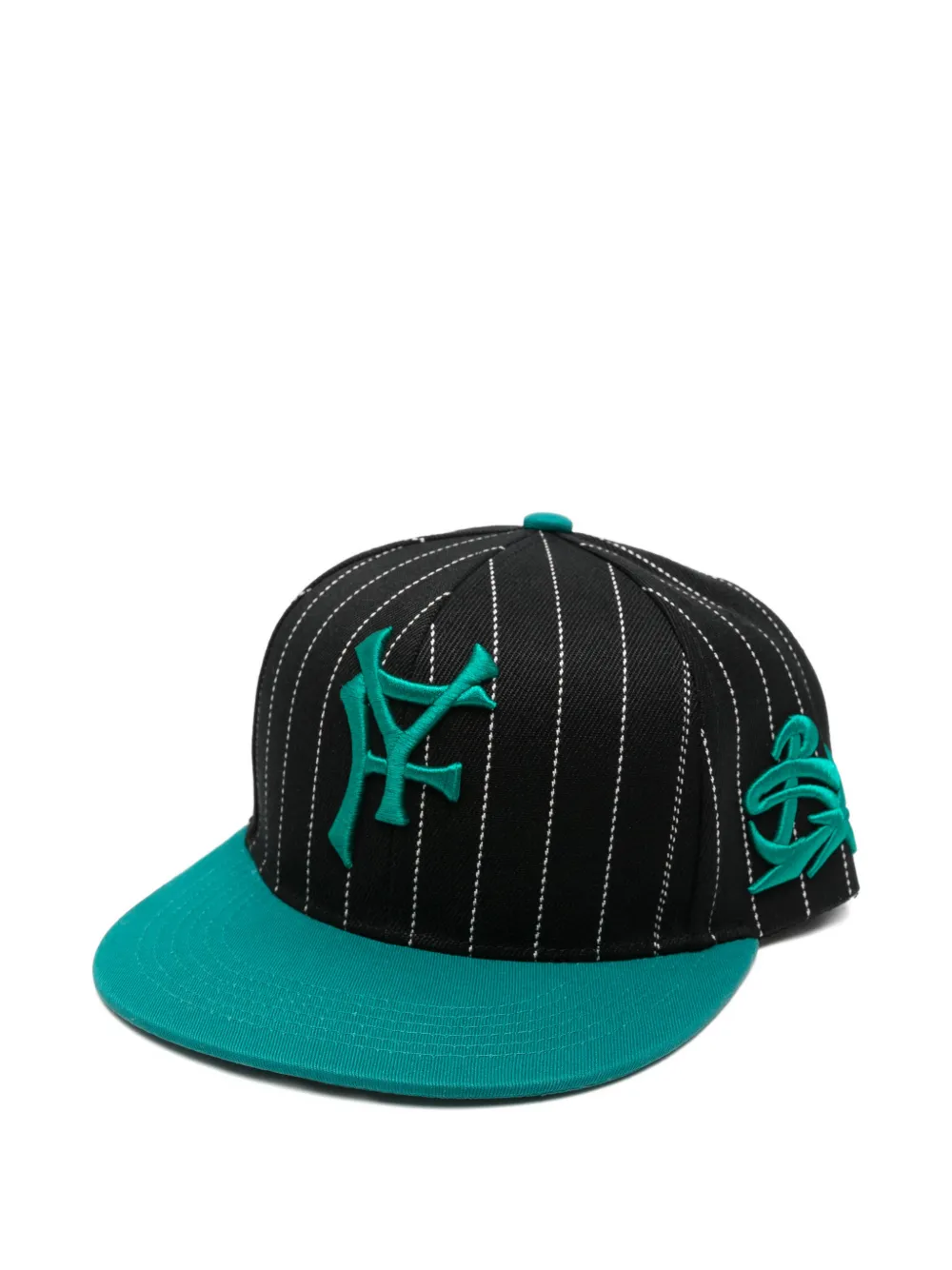 PDF pinstripe embroidered baseball cap - Nero