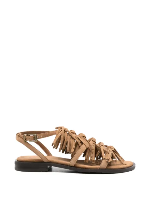 Ash fringe-detailed suede flat sandals