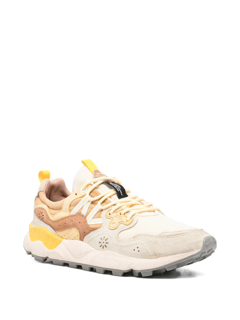 FLOWER MOUNTAIN Yamano 3 perforated panelled sneakers Beige