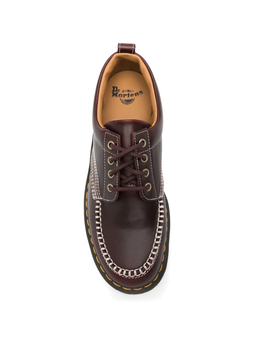 Dr. Martens Lowell derby veterschoenen met contrasterend stiksel Rood