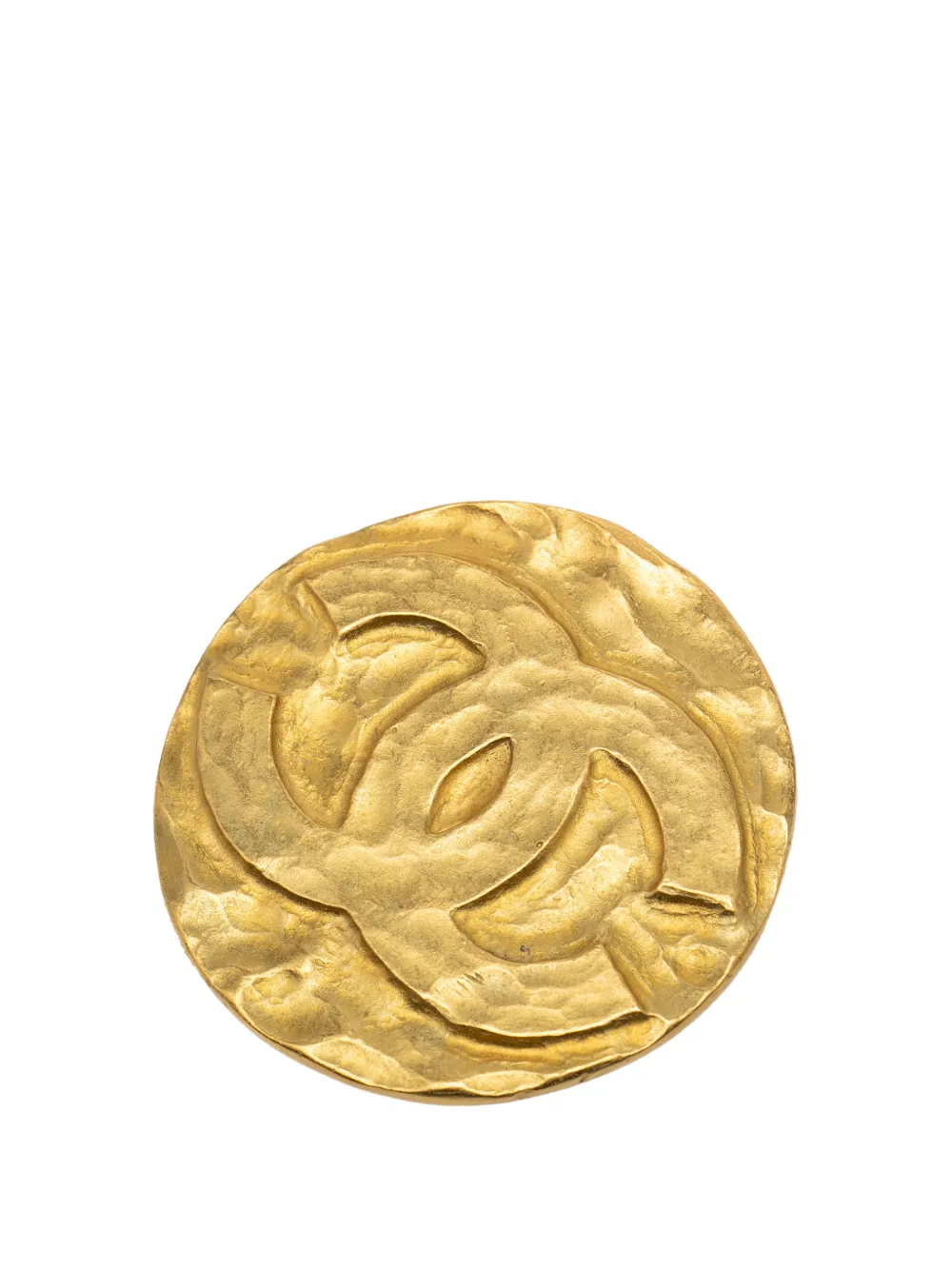 CHANEL Pre-Owned 1994 CC Gold Plated Round Brooch costume brooch - Oro