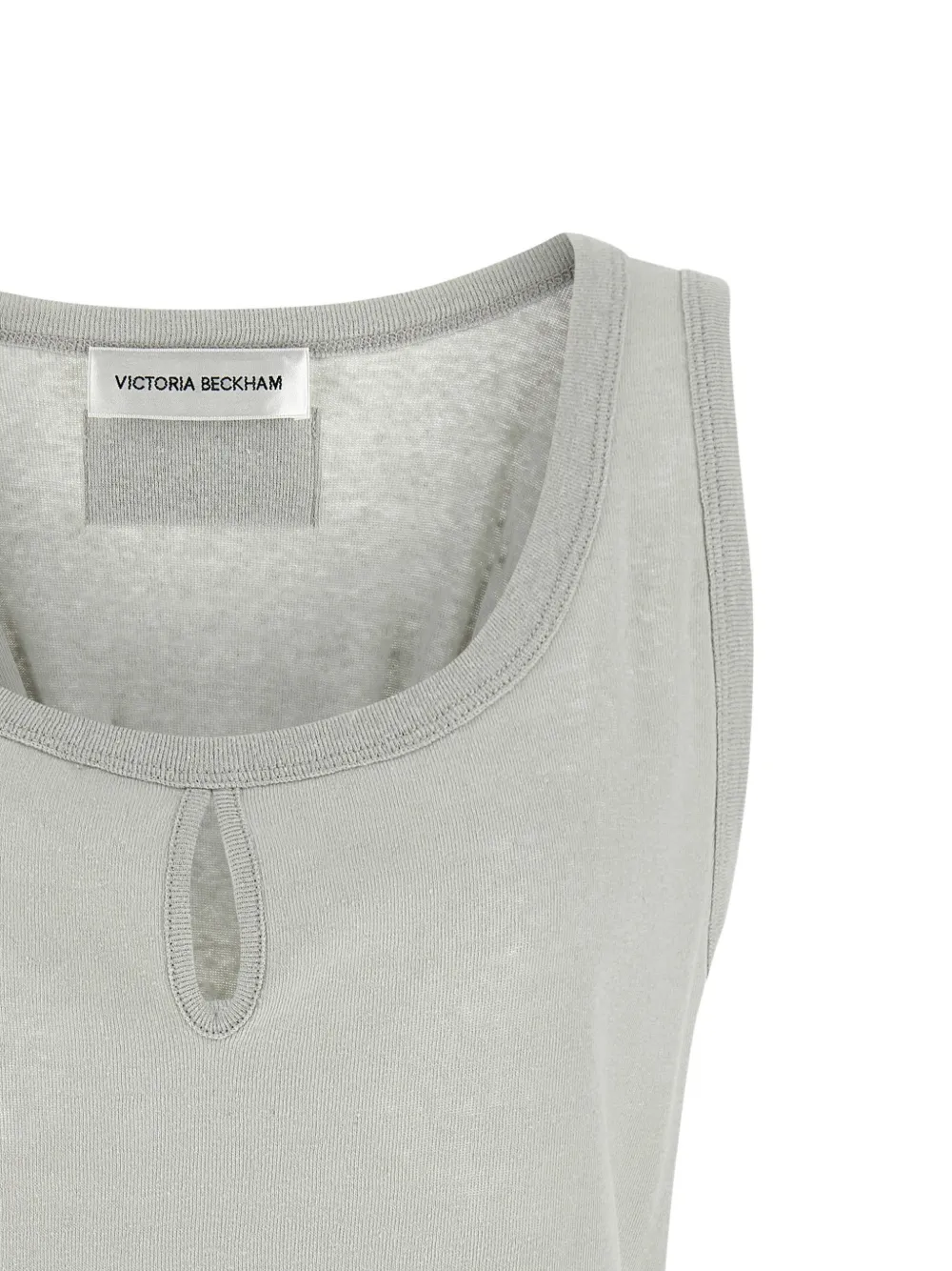 Victoria Beckham Split metallic tanktop met uitgesneden details Grijs