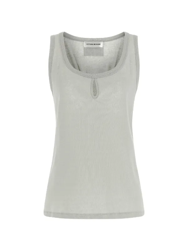Victoria Beckham Scoop-neck Cut-out Tank Top in Grey