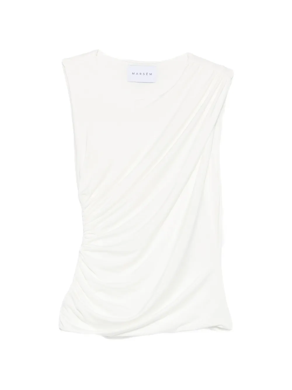 MARSEM ruched draped top - Bianco