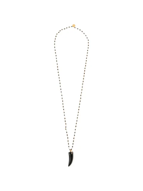 BLAKLACE beaded horn pendant necklace