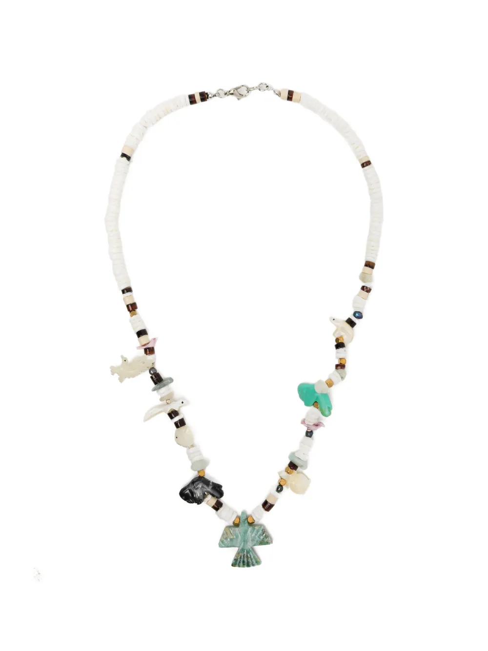 BLAKLACE animal beaded necklace - Bianco