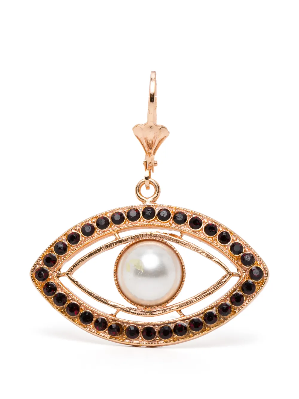 BLAKLACE eye shape pearl embellished earrings - Rosa