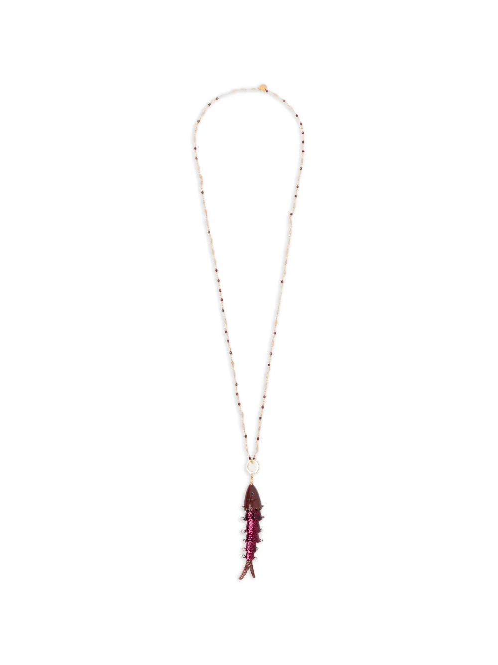 BLAKLACE beaded fish pendant necklace - Argento