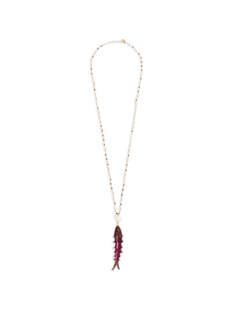 BLAKLACE beaded fish pendant necklace