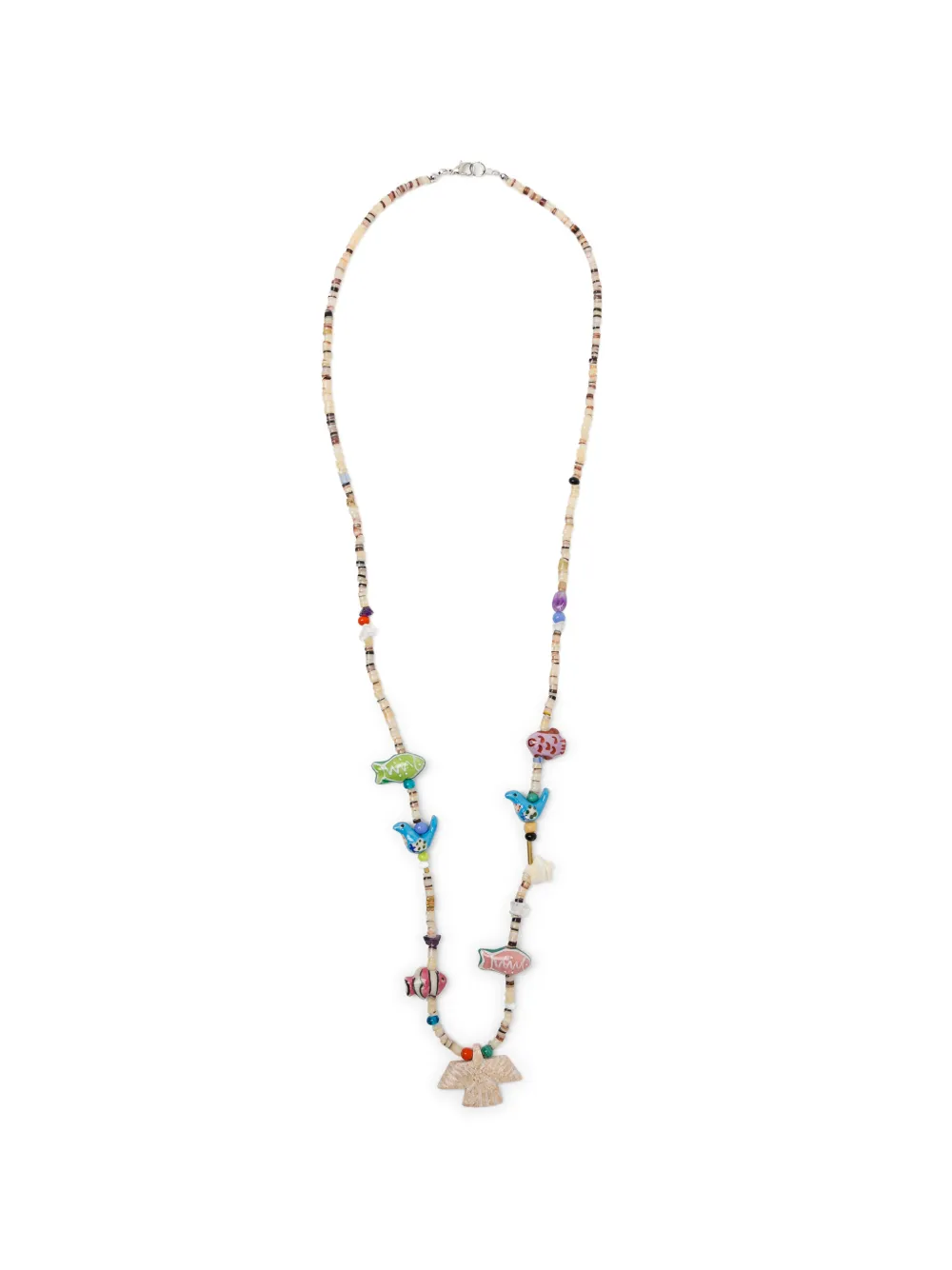 BLAKLACE animal charm beaded necklace - Nude