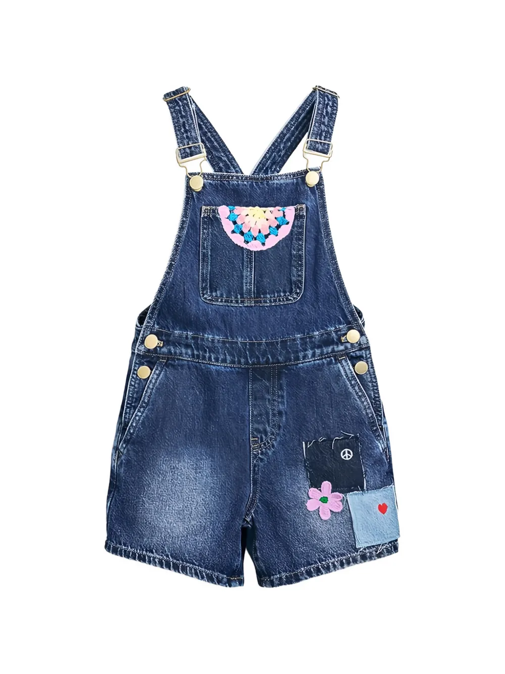 Desigual crochet-detail dungarees - Blu