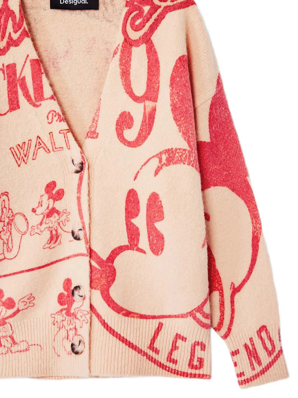 Desigual Mickey Mouse graphic-print cardigan Beige