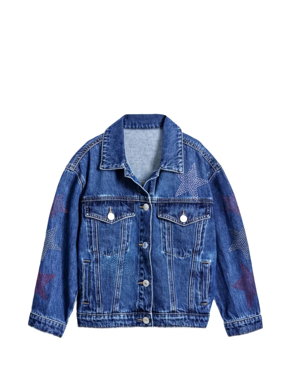 Desigual star-embellished denim jacket - Blu