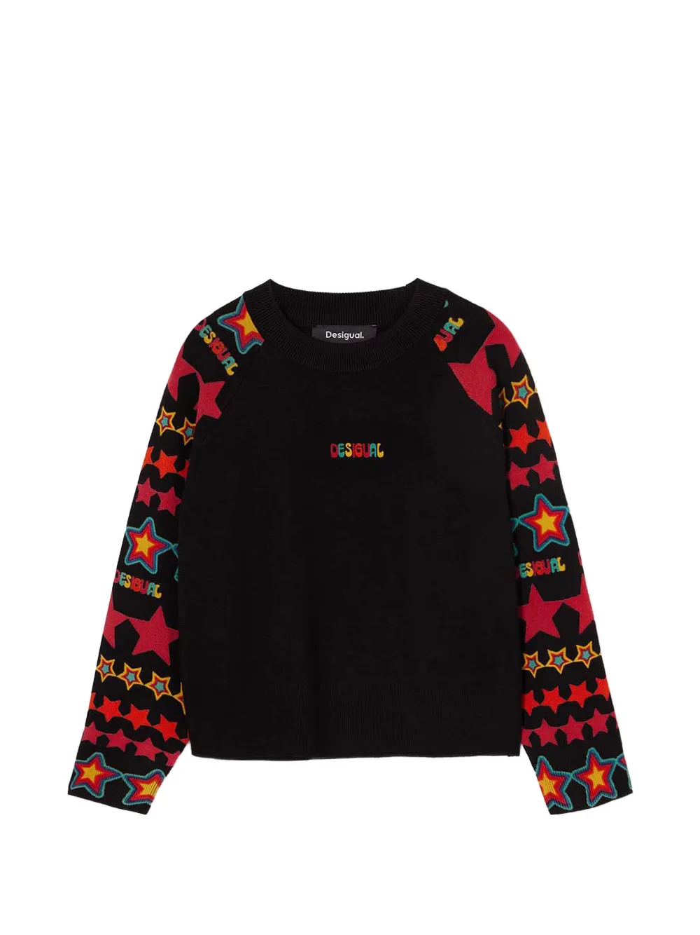 Desigual star-pattern long-sleeve sweater Zwart