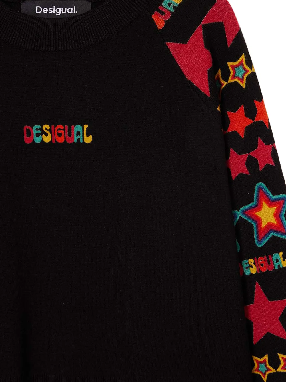 Desigual star-pattern long-sleeve sweater Zwart
