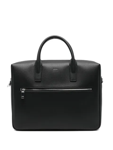 BOSS zip logo briefcase