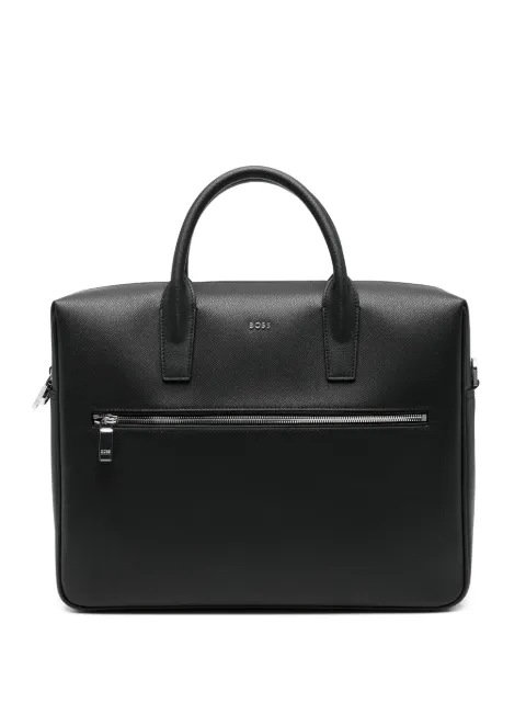 BOSS zip logo briefcase