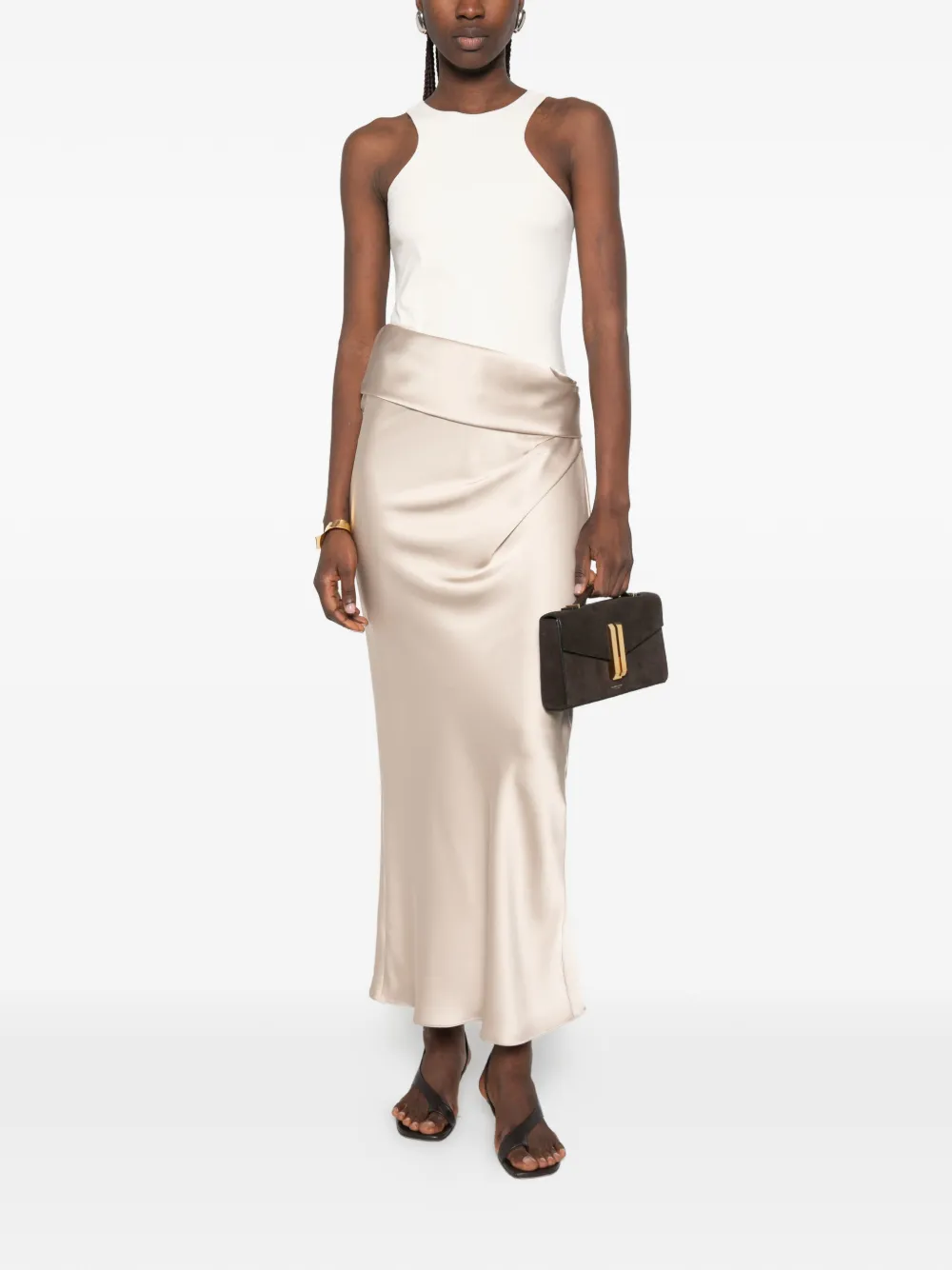 Patrizia Pepe Maxi-jurk met ruches Beige