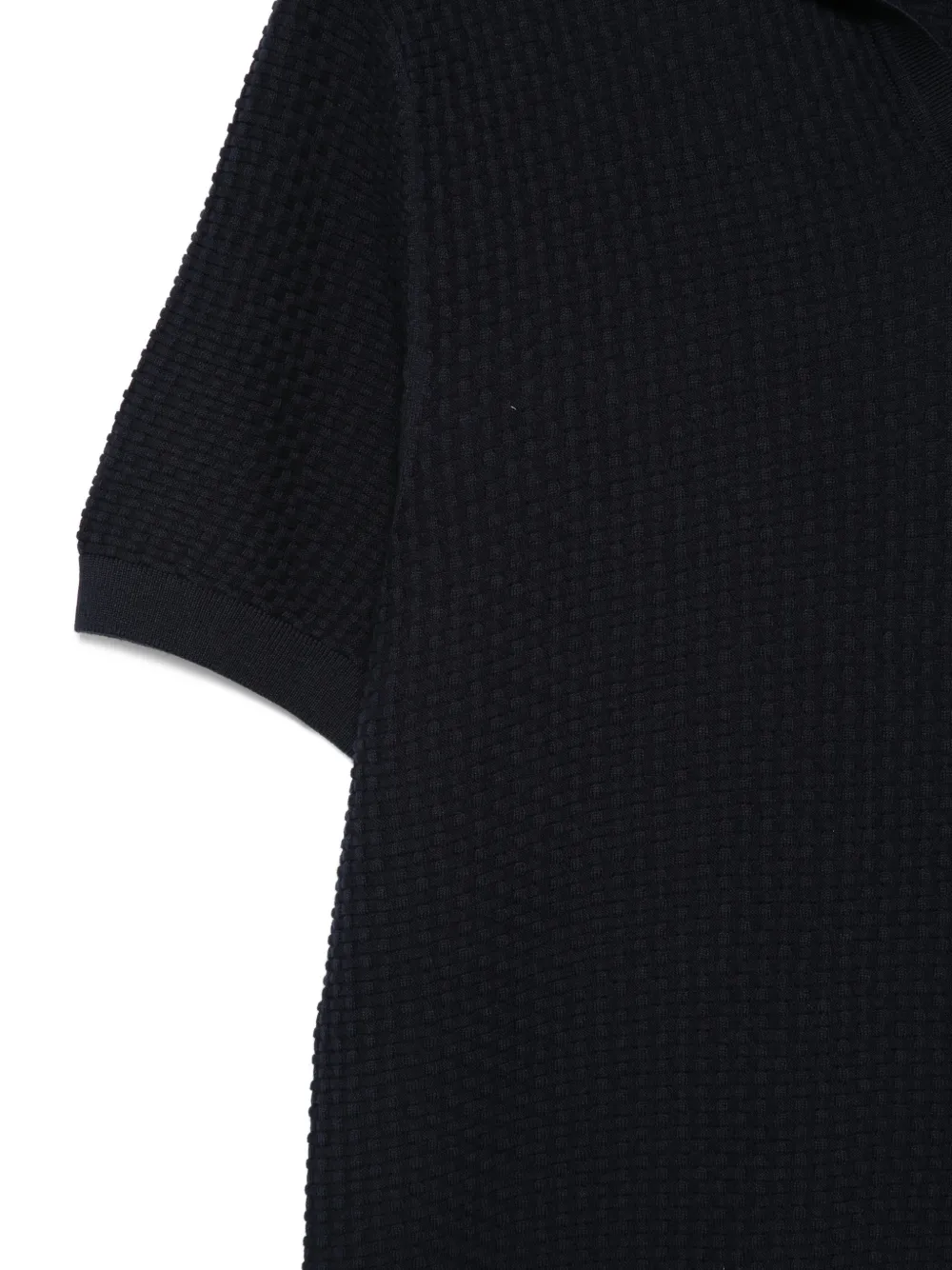 BOSS T-shirt met V-hals en wafel-patroon Blauw