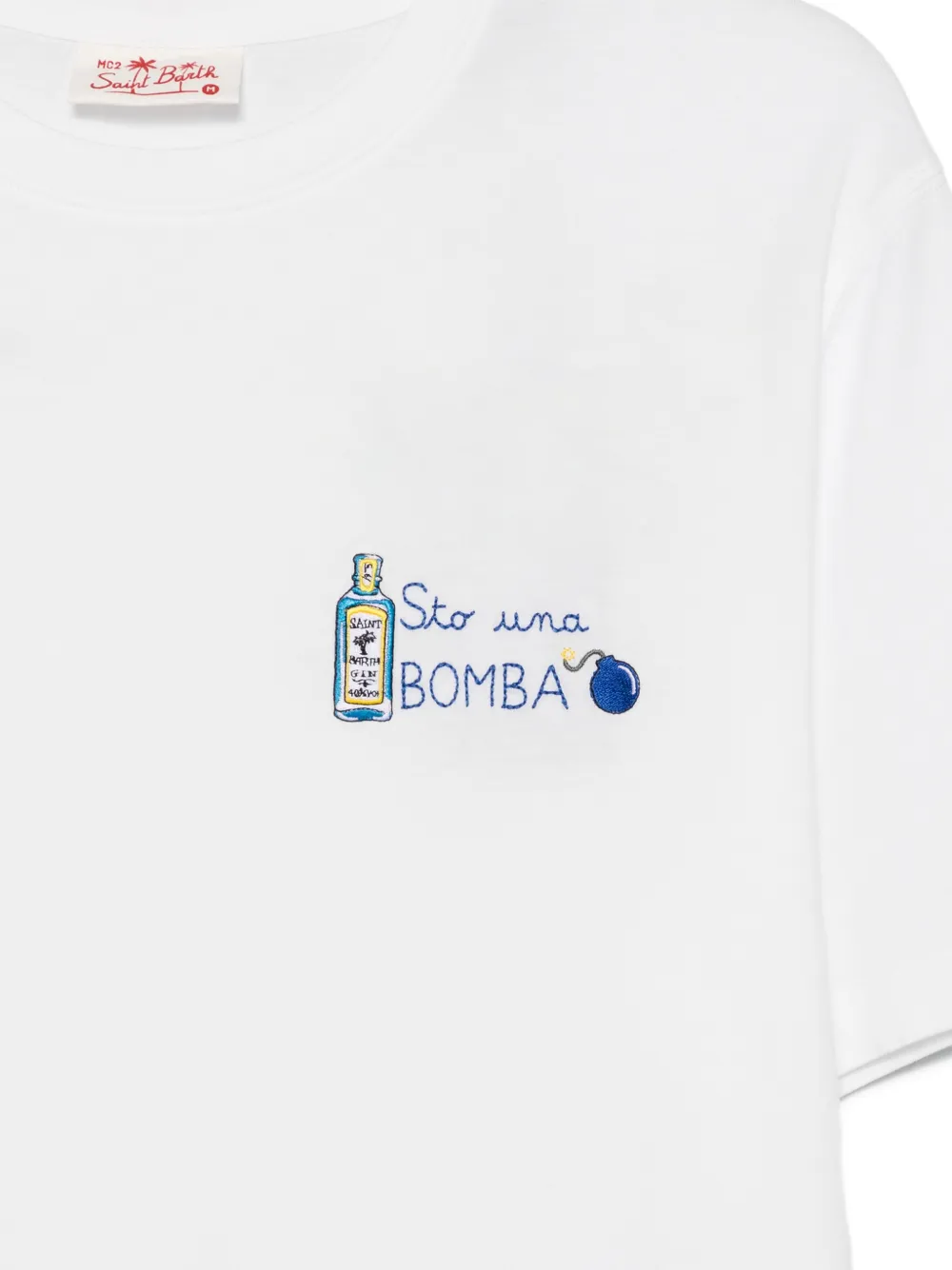 MC2 Saint Barth T-shirt met geborduurd patroon Wit