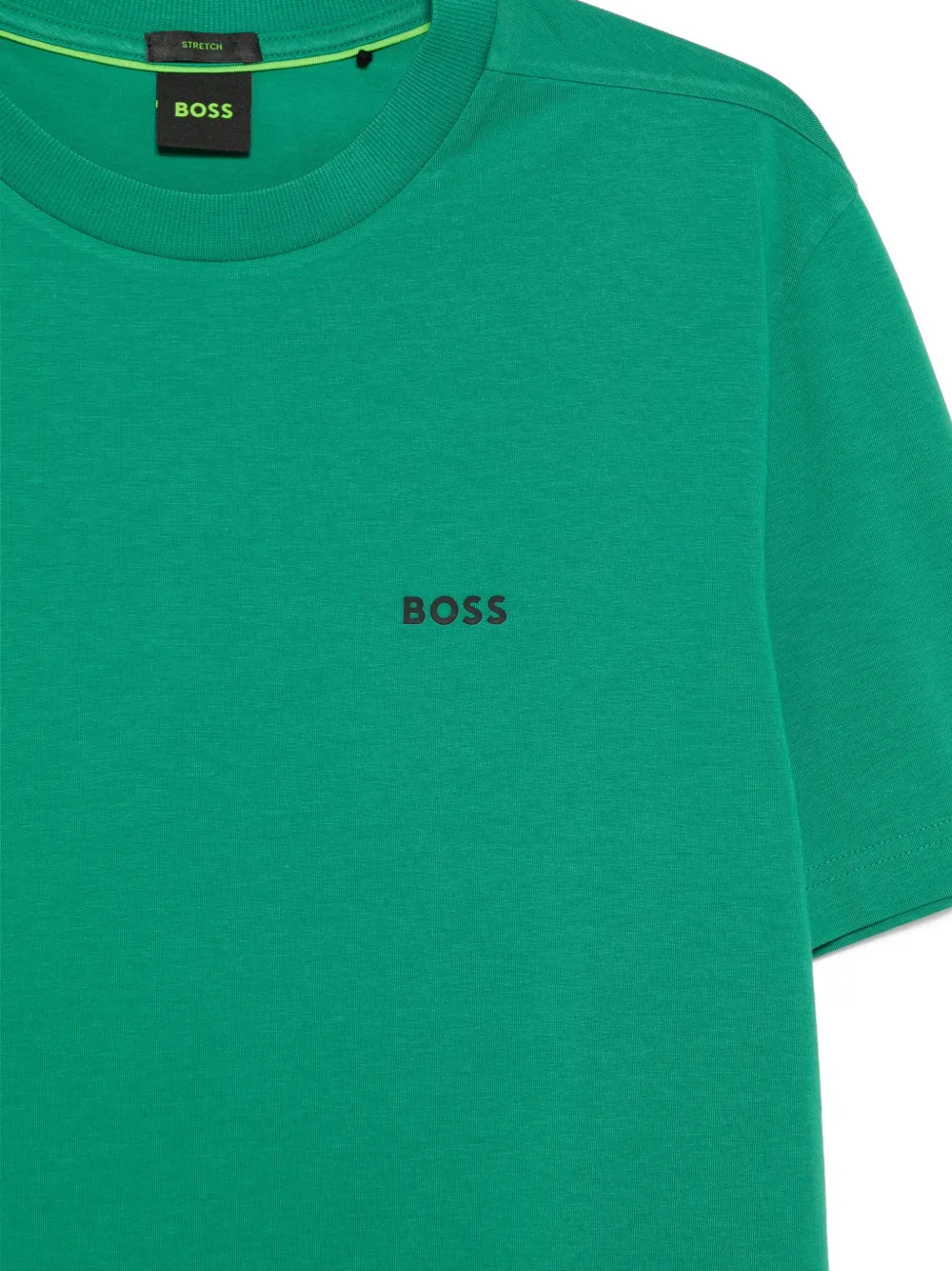BOSS T-shirt van stretch-katoen Groen