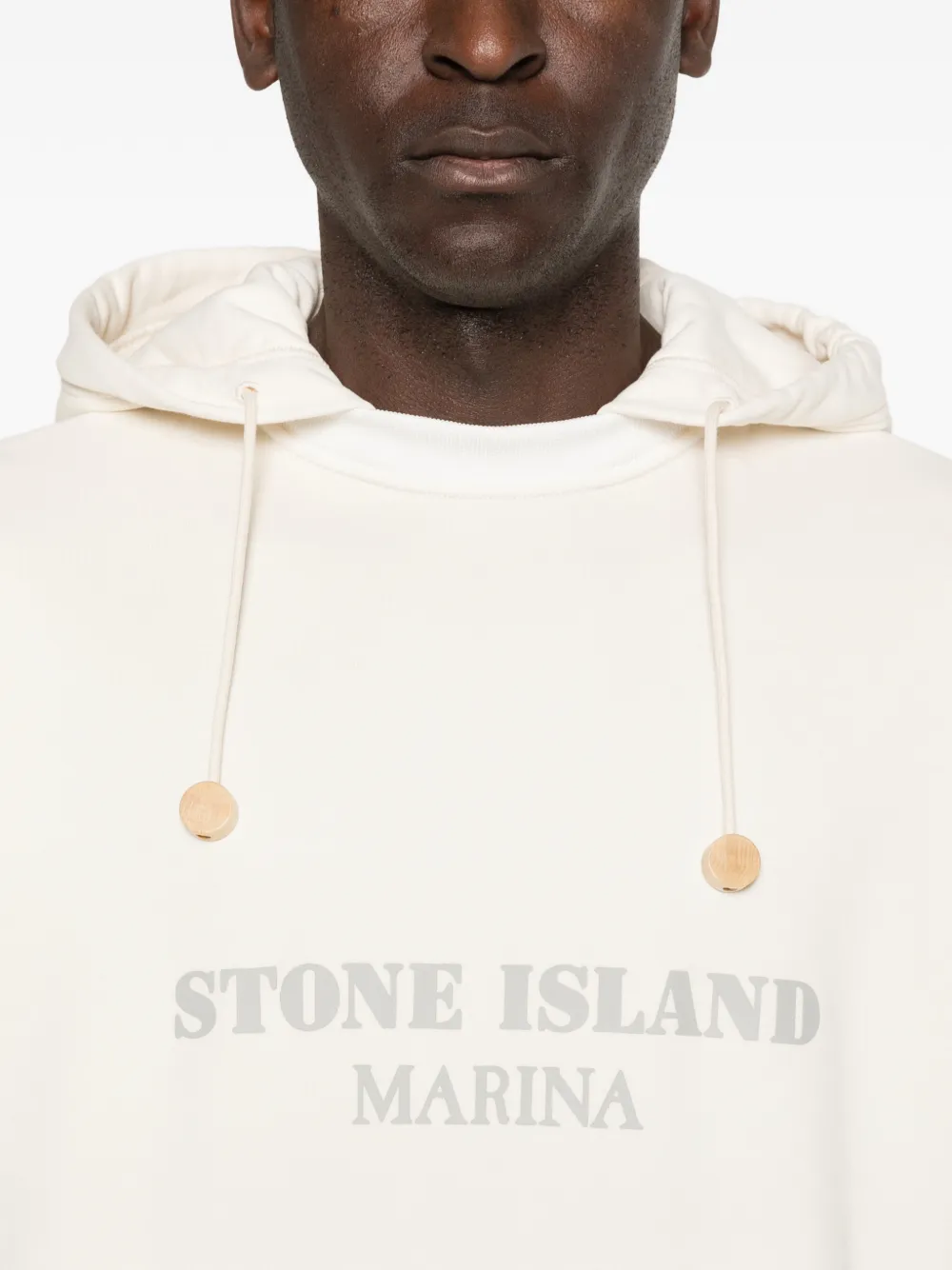Stone Island _S.I. Marina katoenen fleece hoodie Wit