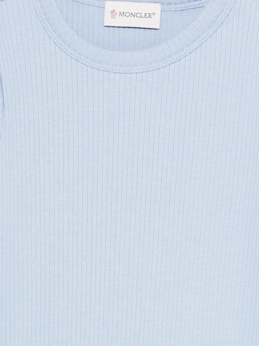 Moncler Enfant Geribbeld kanten T-shirt Blauw